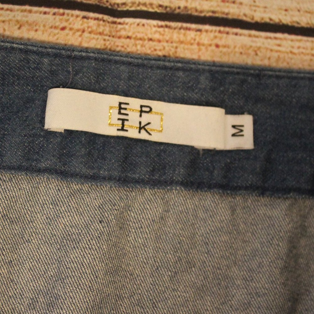 Y2K Denim Asymmetrical Distressed Midi Skirt - Picture 7 of 8